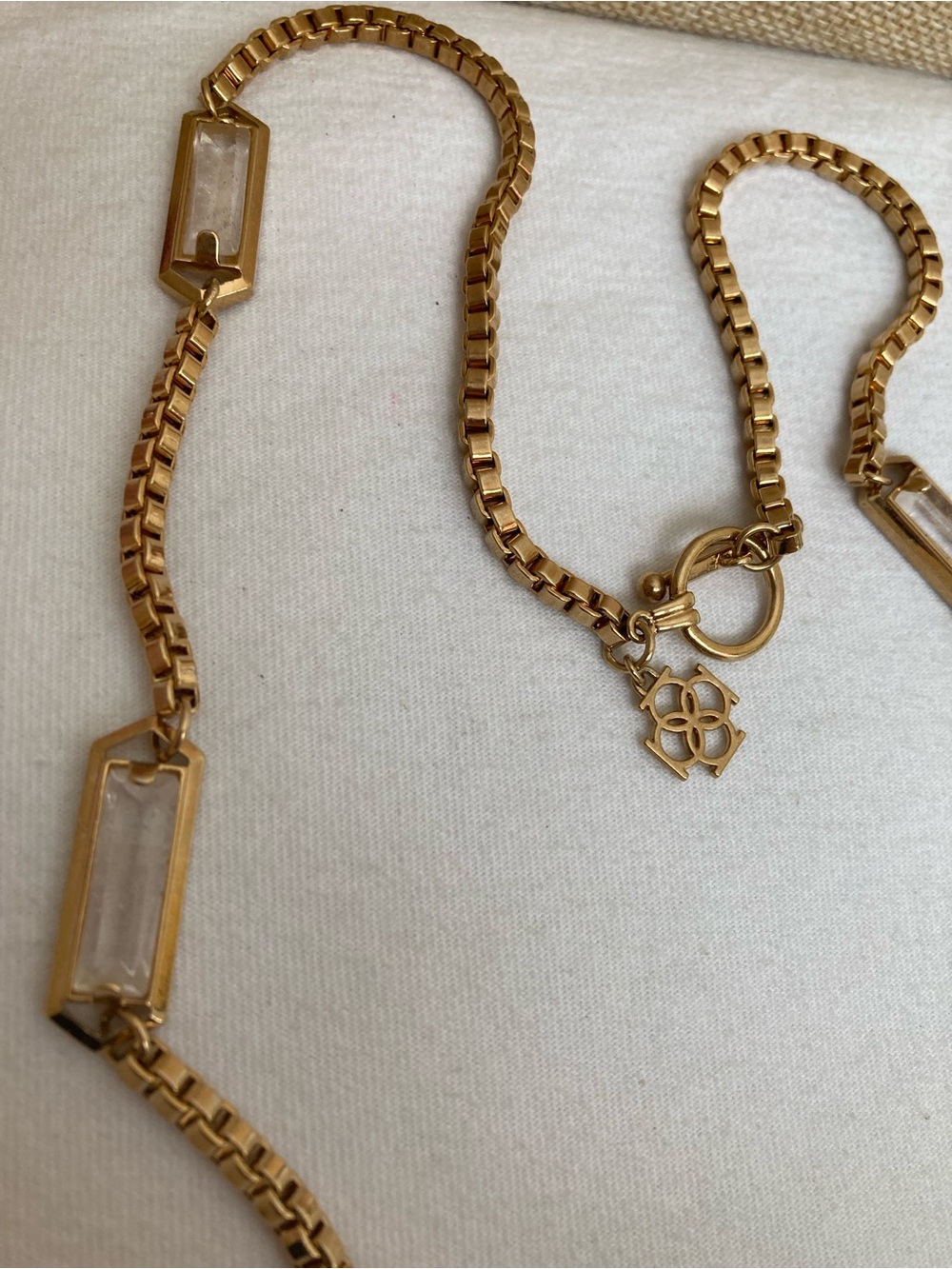 Ann Taylor 34” Long Gold Tone Station Vintage Necklace